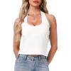 imageAllegra K Backless Halter Tops for Women 2025 Summer Casual Open Back Cute Sleeveless Tank TopWhite