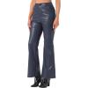 imageAllegra K Faux Leather Casual Pant for Womens High Waist Bell Bottom Flared Long PU TrouserDark Blue