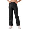 imageAllegra K Faux Leather Pants for Womens High Waist Straight Leg Punk PU TrousersBlack