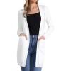 imageAllegra K Long Cardigan Sweaters for Womens Long Sleeve Open Front Lightweight Knit Cardigans TrendyWhite