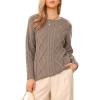 imageAllegra K Oversized Sweaters for Womens Crewneck Fall Chunky Cable Knit Pullover SweaterLight Brown