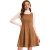 imageAllegra K Pinafore Dress for Womens Sleeveless Casual Vintage Faux Suede t Shirt DressesBrown