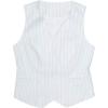 imageAllegra K Vest Tops for Women V Neck Sleeveless Button Down Striped Trendy Waistcoat Top Ladies Business Casual OutfitsWhite