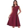 imageAllegra K Wear to Work Office Dress for Womens 2025 Cap Sleeve with Pockets ALine DressBurgundy