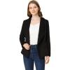 imageAllegra K Women Faux Suede Jacket Lapel Draped Open Front Cardigan Casual Trendy Suede BlazerBlack