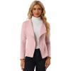 imageAllegra K Women Faux Suede Jacket Lapel Draped Open Front Cardigan Casual Trendy Suede BlazerPink
