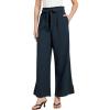 imageAllegra K Womens Casual Office Wide Leg Pants Elastic Waist Tie Knot Pleated Trouser with PocketsNavy