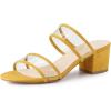 imageAllegra K Womens Clear Strap Block Heel Slide SandalsYellow