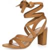 imageAllegra K Womens Crisscross Chunky Heel Lace Ups SandalsBrown