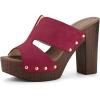 imageAllegra K Womens Faux Suede Platform High Block Heel Slides SandalsBurgundy