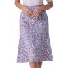 imageAllegra K Womens Floral Midi Skirt Peasant Elastic Waist ALine Ditsy Leave Print SkirtsPurple