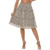 imageAllegra K Womens Floral Skirts Summer Chiffon Smocked Elastic Waist ALine Below Knee Length Ruffle Tiered SkirtBlack