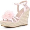 imageAllegra K Womens Flower Platform Espadrilles Wedge Heel SandalsBling Pink