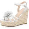 imageAllegra K Womens Flower Platform Espadrilles Wedge Heel SandalsSilver