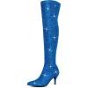 imageAllegra K Womens Glitter Pointed Toe Stiletto Heels Over the Knee High BootsRoyal Blue