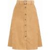 imageAllegra K Womens High Waist Button Front ALine Belted Corduroy Midi SkirtCamel