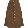 imageAllegra K Womens High Waist Button Front ALine Belted Corduroy Midi SkirtCoffee
