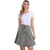imageAllegra K Womens High Waisted ALine Flared Casual Denim SkirtLight Grey