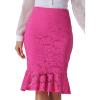 imageAllegra K Womens Lace Skirts Elegant Casual Work Office Skirt Knee Length Bodycon Fishtail Lace Pencil SkirtHot Pink