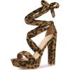 imageAllegra K Womens Lace Up Platform Block Heel SandalsLeopard