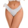 imageAllegra K Womens NoShow Hipster Unlined Cheeky Underwear VShape Waist Stretch BikiniLight Grey