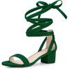imageAllegra K Womens Open Toe Block Heel Lace Up Heels Heel SandalsDark Green