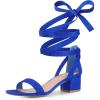 imageAllegra K Womens Open Toe Block Heel Lace Up Heels Heel SandalsRoyal Blue