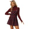imageAllegra K Womens Plaid Pinafore Overall Dress Vintage Checks ALine Suspender Mini SkirtRed Blue