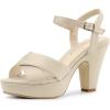 imageAllegra K Womens Platform Chunky Heel Ankle Strap Beige Sandals 75 M US