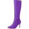 imageAllegra K Womens Pointed Toe Stiletto Heels Knee High BootPurple