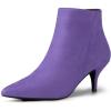 imageAllegra K Womens Pointed Toe Zip Stiletto Kitten Heel Ankle BootiesDeep Purple