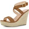 imageAllegra K Womens Slingback Crisscross Espadrille Wedges Heel SandalsBrown