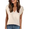 imageAllegra K Womens V Neck Sweater Vest 2025 Ribbed Knit Sleeveless Casual Loose Fit Pullover Sweaters TopApricot