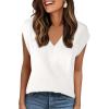 imageAllegra K Womens V Neck Sweater Vest 2025 Ribbed Knit Sleeveless Casual Loose Fit Pullover Sweaters TopWhite