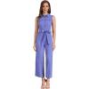 imageAllegra K Womens Wide Leg Jumpsuit 2024 Sleeveless Collared Tie Waist Coverall Button Down Cargo JumpsuitsMatte Blue
