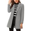 imageAllegra K Womens Winter Overcoat Notched Lapel One Buttoned MidLength Long CoatGrey