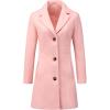 imageAllegra K Womens Winter Pea Coat 2025 Fall Single Breasted Long Outerwear Trench CoatsPink