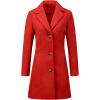 imageAllegra K Womens Winter Pea Coat 2025 Fall Single Breasted Long Outerwear Trench CoatsRed