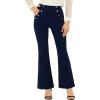 imageAllegra K Work Trousers for Womens Button Decor High Waisted Bell Bottom Pants