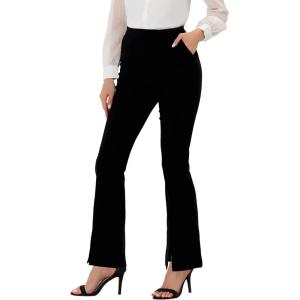 imageAllegra K Elegant Work Office Business Pants for Womens Solid High Waist Split Hem Flare Leg Long Pant