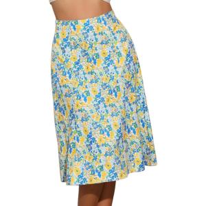 imageAllegra K Womens Floral Midi Skirt Peasant Elastic Waist ALine Ditsy Leave Print SkirtsSummer Flower