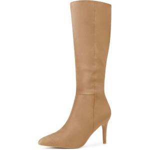 imageAllegra K Womens Pointed Toe Stiletto Heels Knee High BootKhaki