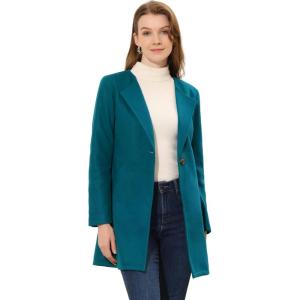 imageAllegra K Womens Winter Overcoat Lapel Collar Single Breasted Outerwear Long Pea CoatLake Blue