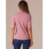 imageAllegra K Tops for Women Trendy Half Sleeve Mock Neck Casual Top 2025 Fall Slim Fit TShirtsDark Pink