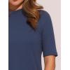 imageAllegra K Tops for Women Trendy Half Sleeve Mock Neck Casual Top 2025 Fall Slim Fit TShirtsGray Blue