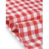 imageAllegra K Vintage Gingham Top for Womens Puff Short Sleeve Crew Neck Casual Check ShirtRed