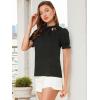 imageAllegra K Womens Bow Tie Neck Tops Elegant Office Short Sleeve BlouseBlack