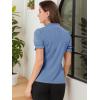 imageAllegra K Womens Bow Tie Neck Tops Elegant Office Short Sleeve BlouseBlue