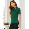 imageAllegra K Womens Bow Tie Neck Tops Elegant Office Short Sleeve BlouseDeep Green