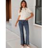 imageAllegra K Womens Bow Tie Neck Tops Elegant Office Short Sleeve BlouseLight Beige